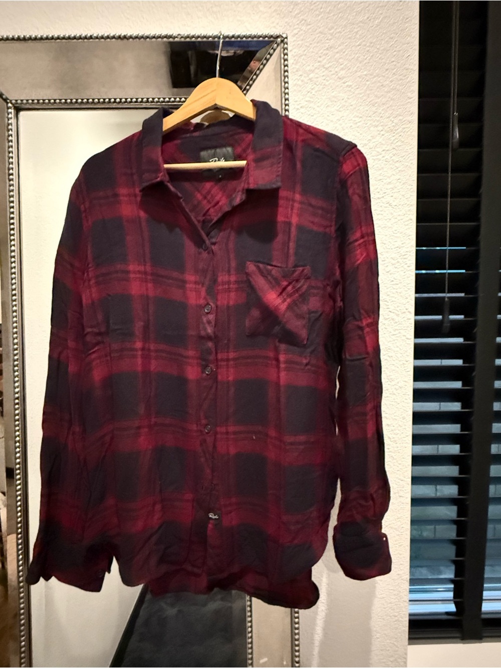 Rails Red and Black Plaid Button-Up Shirt